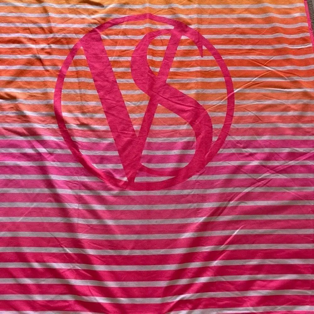 Victoria Secret Stripes Pink Neon Roll Up Beach Sand Blanket